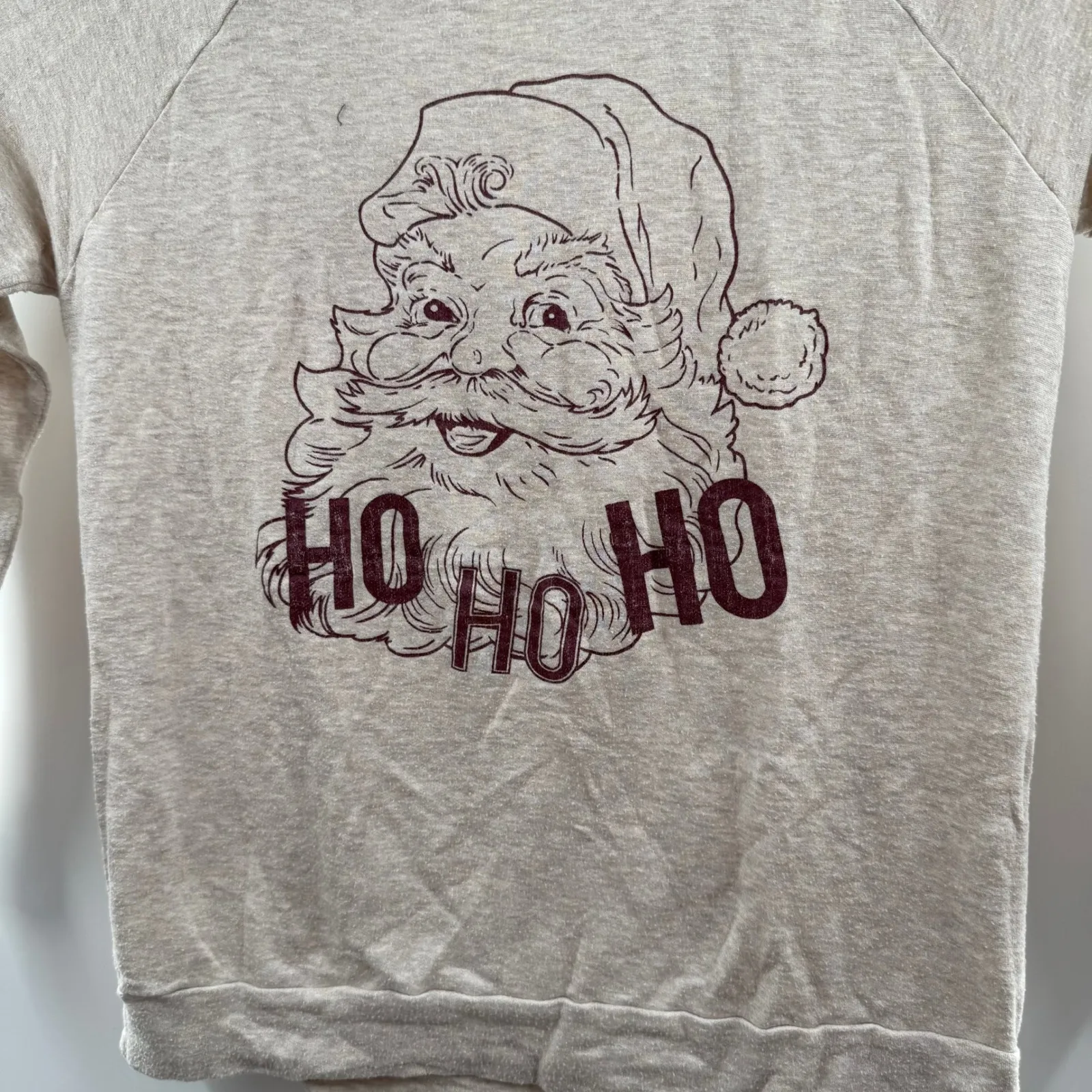 Lovely Souls Santa Claus Christmas Holiday Crewneck Top Tan - Image 4