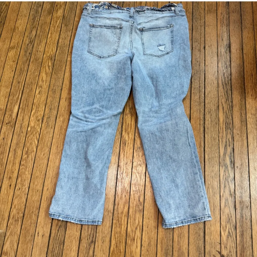 M Jeans by Maurice's Distressed Denim Straight Leg Ankle Jeans 22W Blue - Image 8