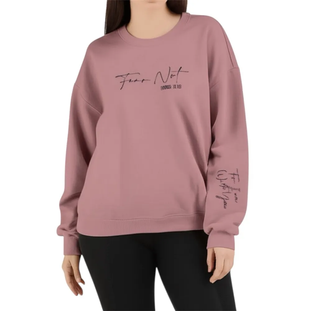 Dusty Pink 2XL Crew Neck Sweatshirt Isaiah 41:10 Verse Size XXL - Image 2