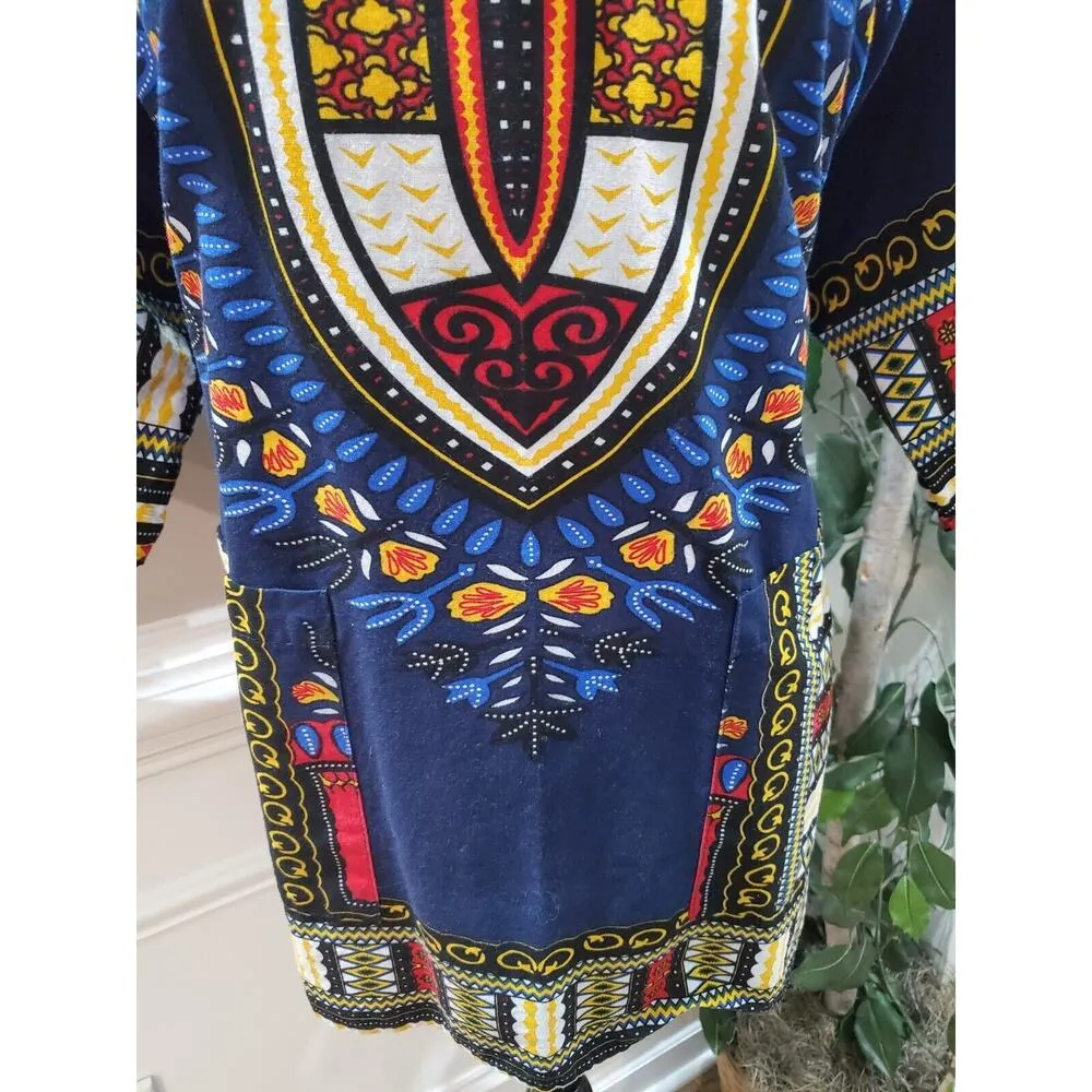 It Girl Women's African Print Cotton Sweetheart Neck Long Sleeve Blouse 2X - Image 4