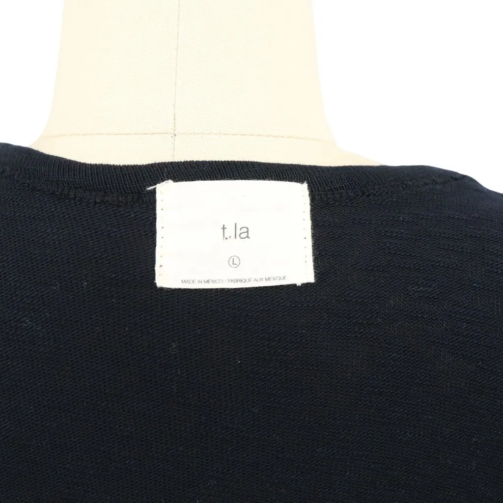 Anthropologie t.la Biera Oversized Longline Black Cotton Cardigan Sweater L - Image 5