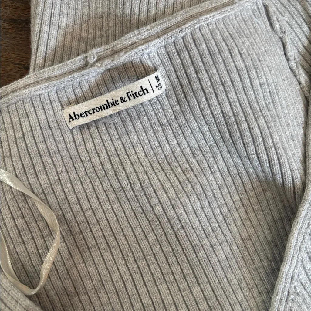 Abercrombie Ribbed Gray Long Sleeve Thong Bodysuit Size Medium New Without Tags - Image 4