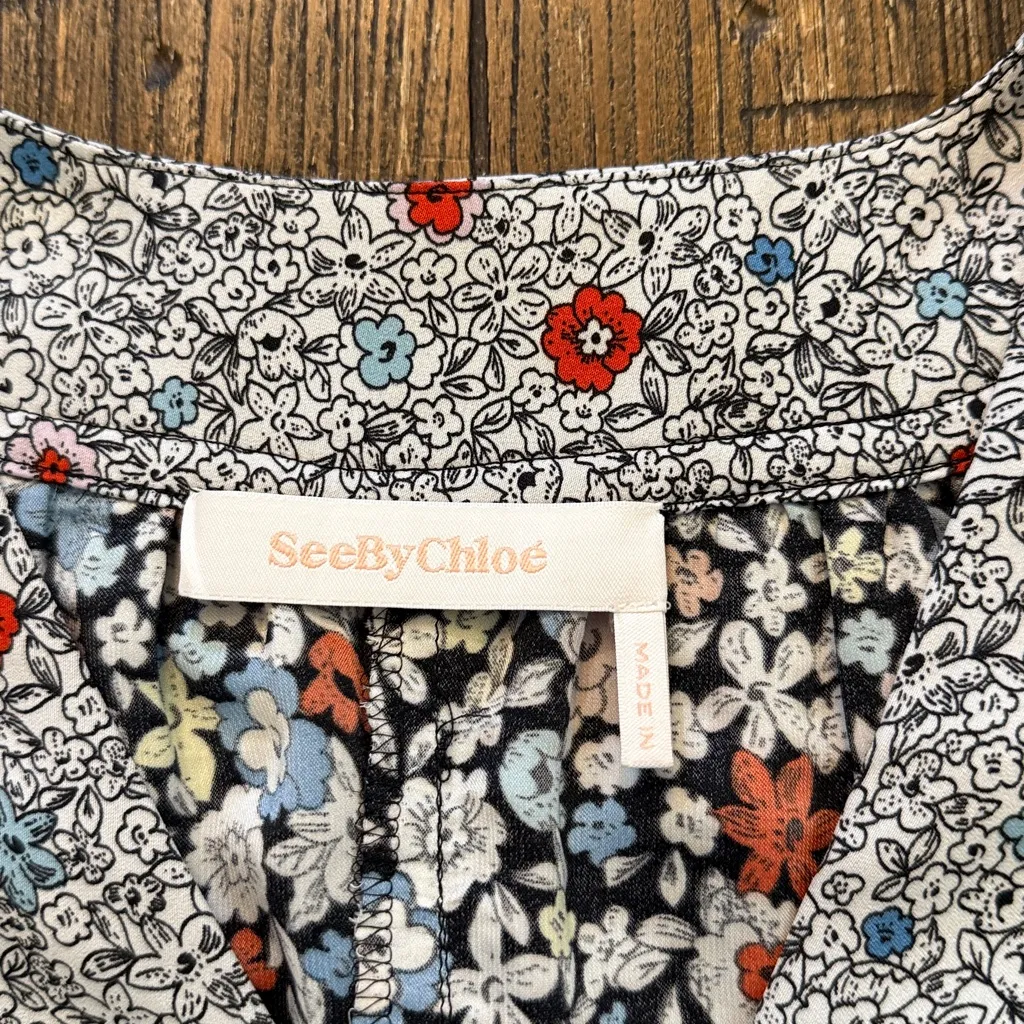 See By Chloé Janis Patchwork Midi Dress Multicolor Boho Designer Fairycore XS - Image 8