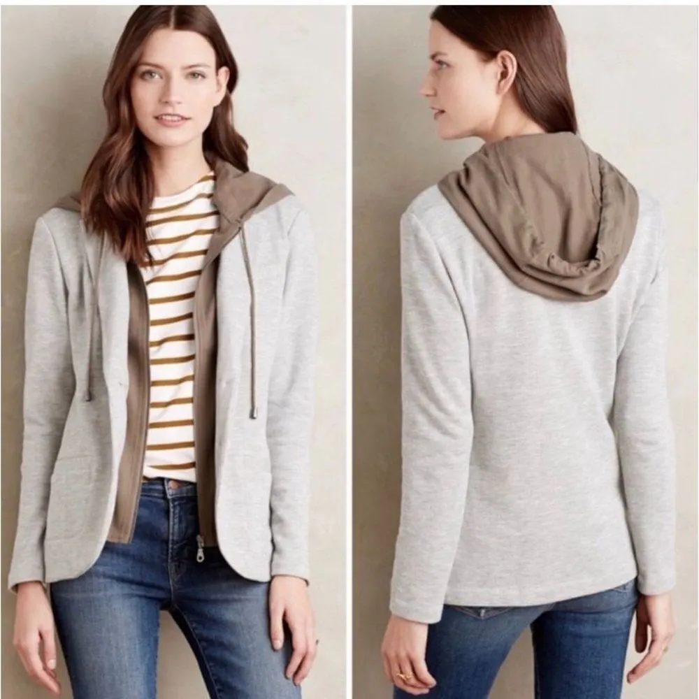 Elevenses Anthropologie Dickie XS hooded jersey jacket - Image 2