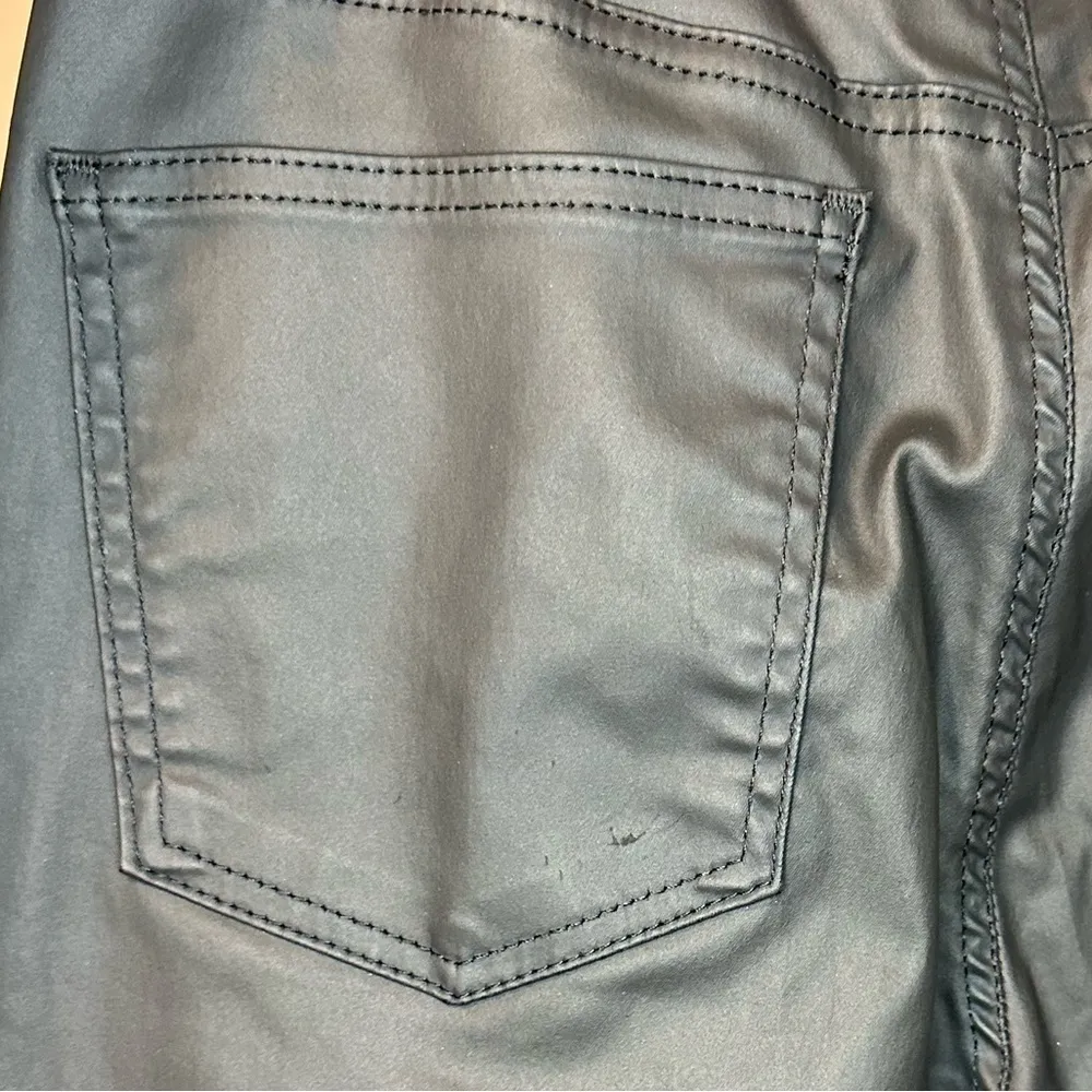 Free People Pacifica High Rise Slim Straight Leg Faux Leather Pant Coated Jeans - Image 4