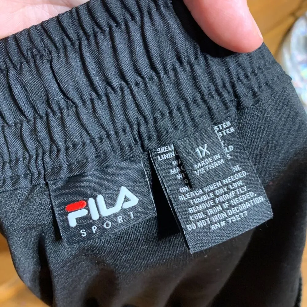 Fila Womens Athletic Shorts Moisture Wicking Reflective Cool Factor Black 1X - Image 6