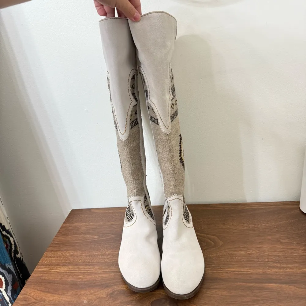 {8.5} Born Leather LUCERO Over the Knee High Boots Tan - Image 4