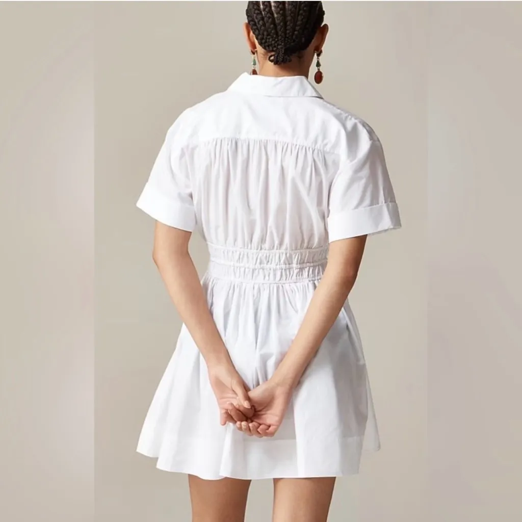 NWT J. Crew Elena Mini Shirt-dress Cotton Poplin White - Image 7