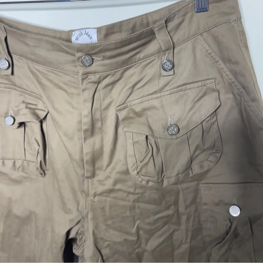 With Jean Tommy zipper cargo pants khaki sz L - Image 9