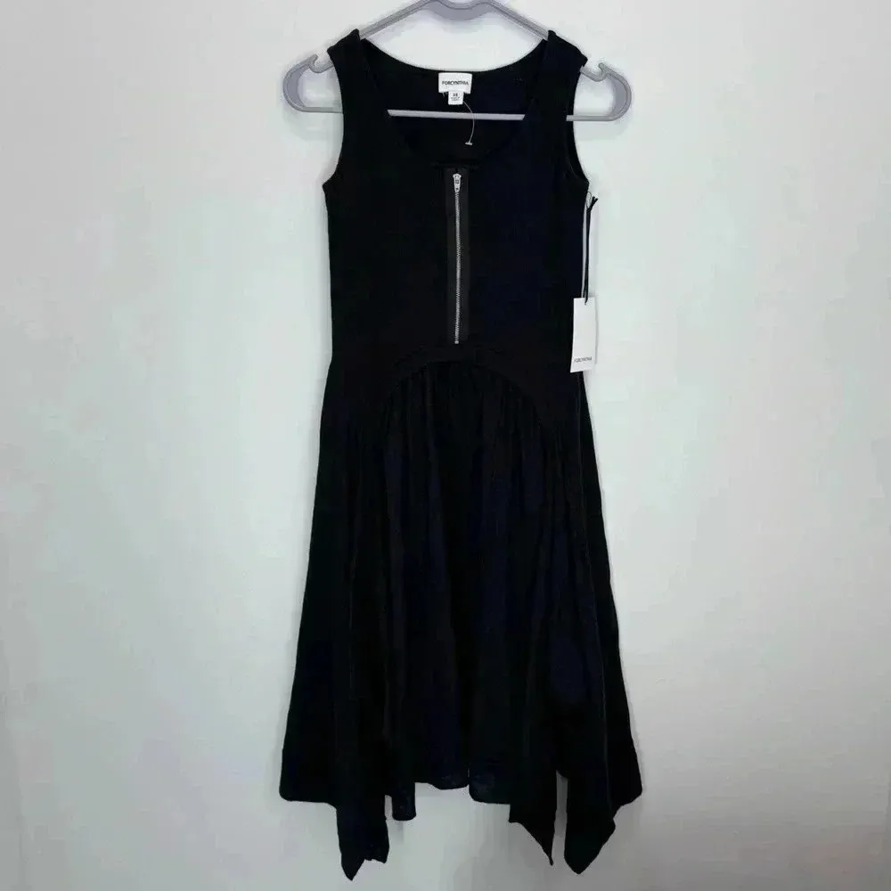 CYNTHIA ROWLEY BLACK LINEN FIT AND FLARE DRESS size‎ Xs - Image 3