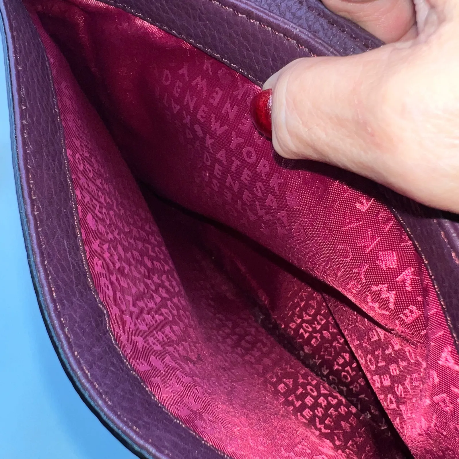 Kate Spade New York Leather Crossbody Saddle Bag Plum Small Purse - Image 7