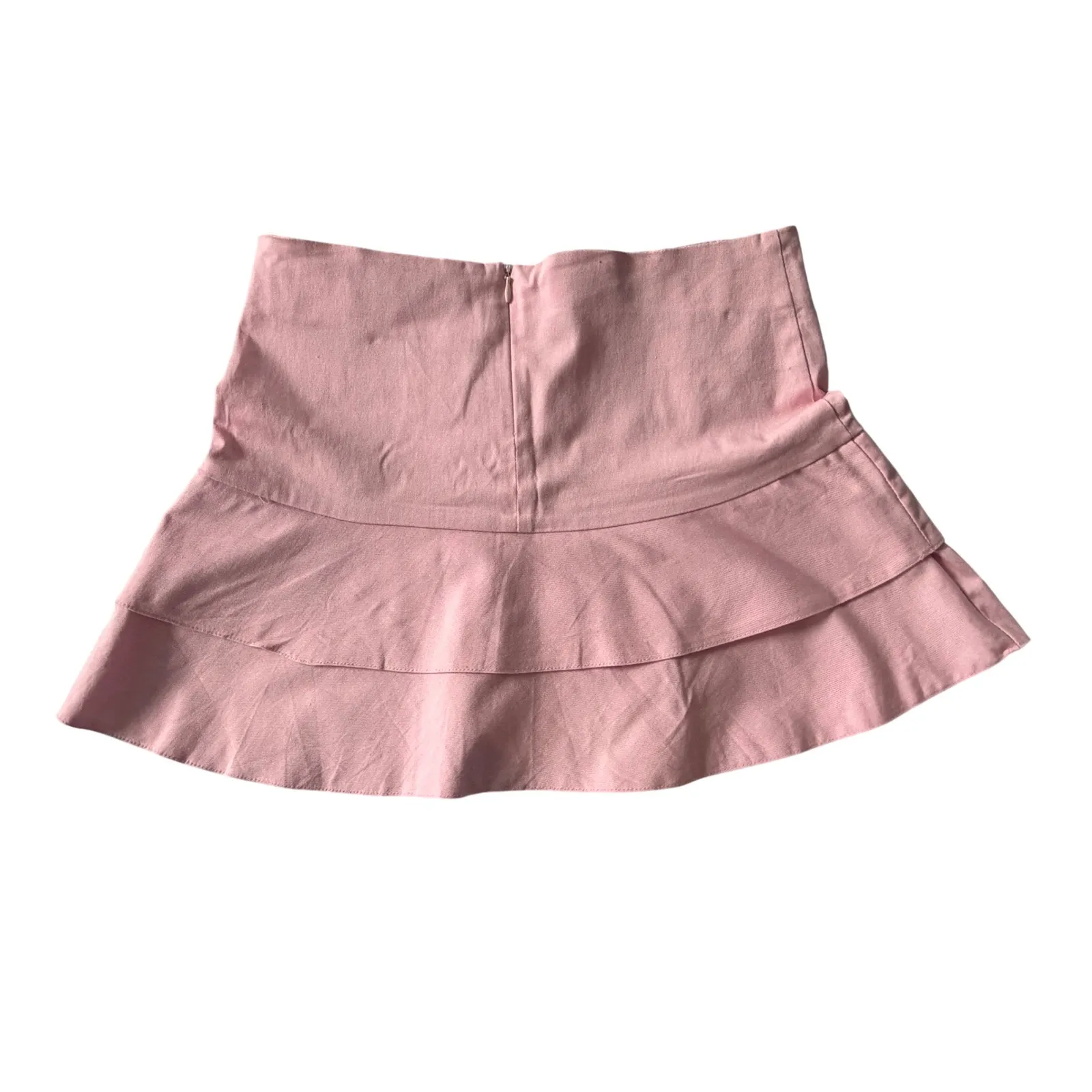 Necessary Objects Pink Ruffled‎ Tiered Mini Skirt Medium - Image 2