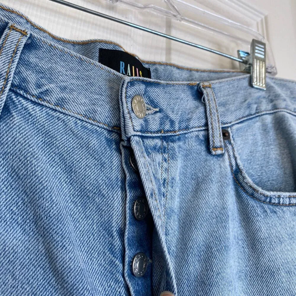 RAILS The Atwater Slouchy Straight Distressed Jeans Light Wash Size 28 Button - Image 5