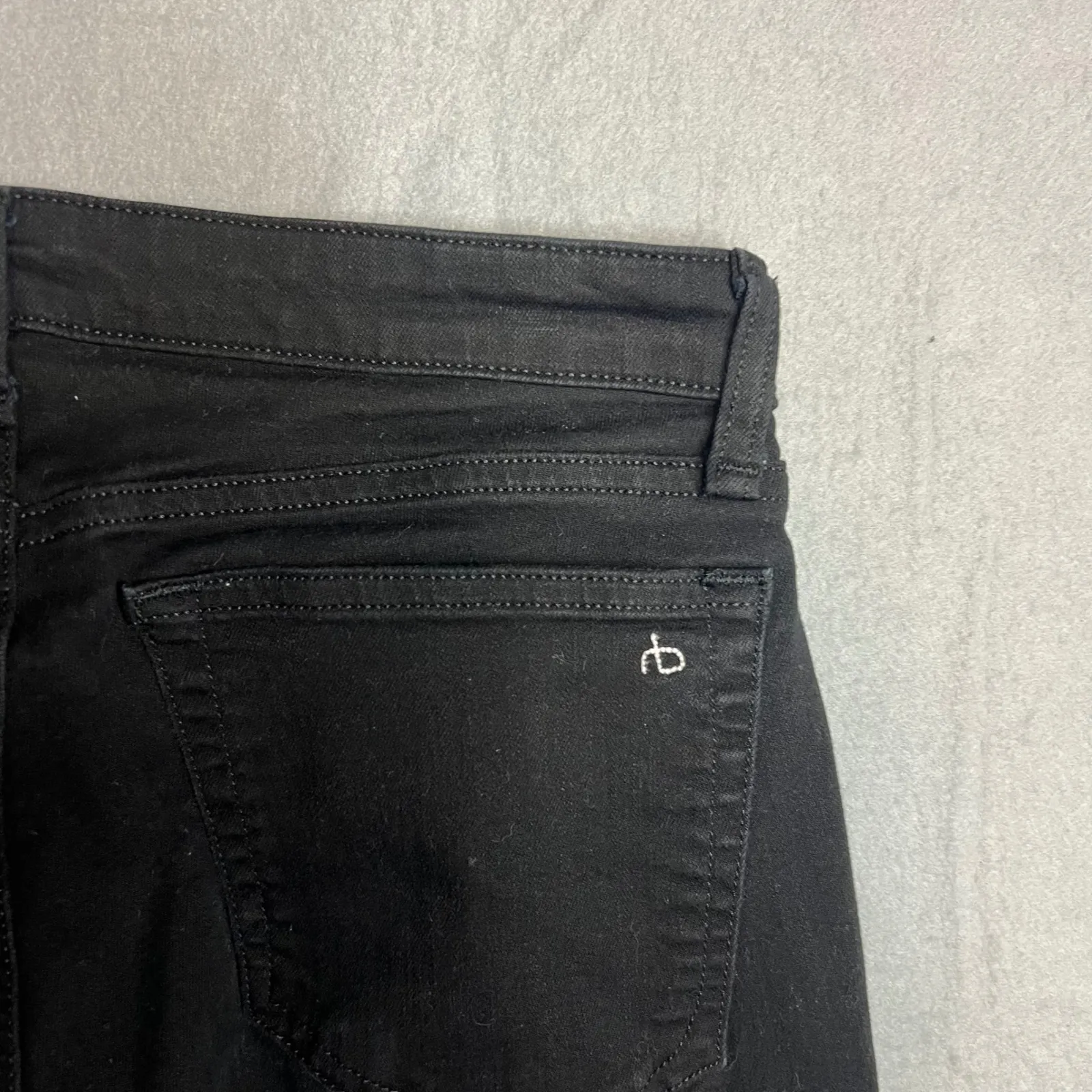 Rag and Bone Dre Low Rise Slim Boyfriend Jeans Size 27 No Fade Black - Image 8