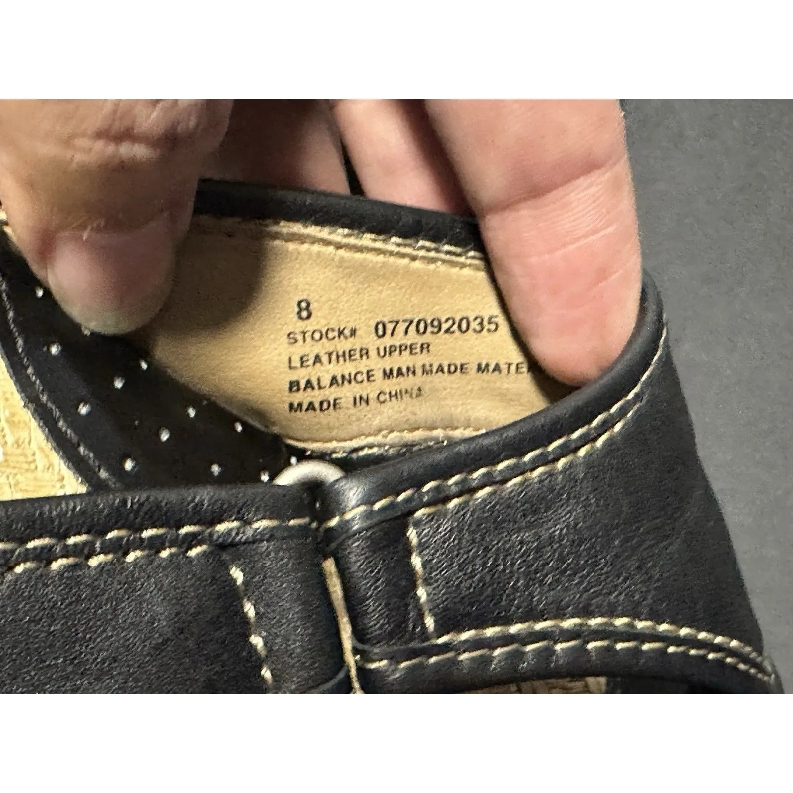 Cherokee Black Leather Platform Sandals Size 8 - Image 8