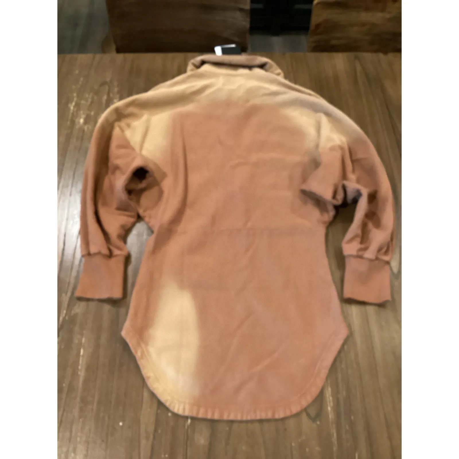 The Attico cotton long sleeve ombré brown zip sweatshirt mini dress size 38 XS 0 - Image 6