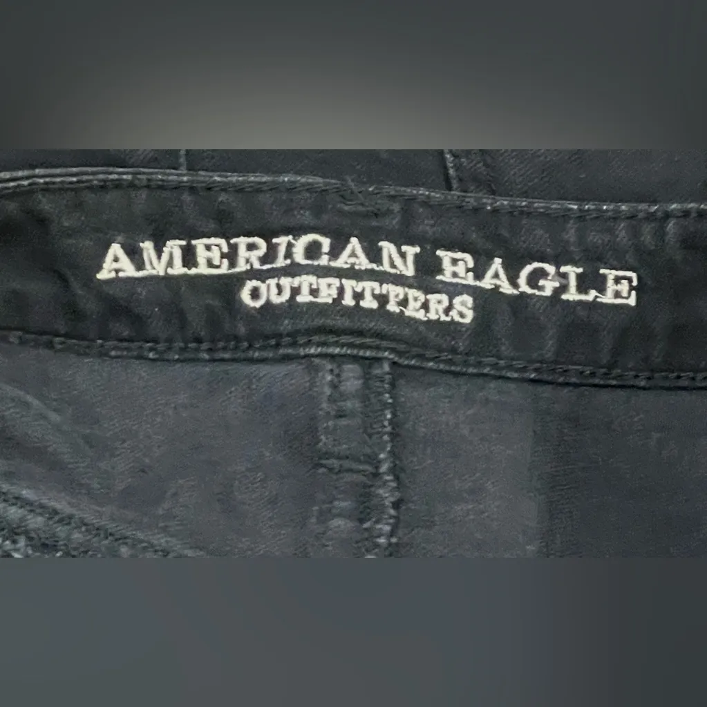 American Eagle AE Hi Rise Festival Mini Black Denim Skirt, Raw Hem, Size 6 -EUC - Image 6