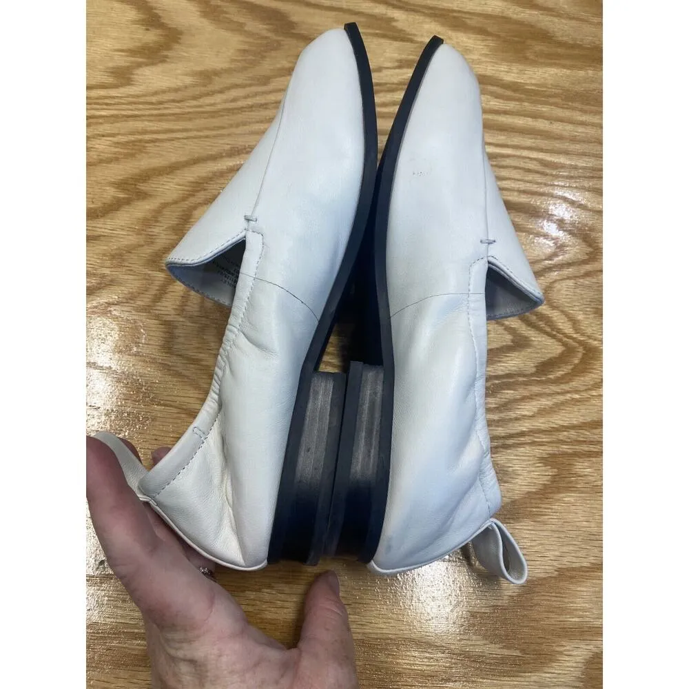 Reiss Aisley Loafer Womens 10 Ivory Leather Slip On Square Toe Comfort Shoes S33 - Image 7