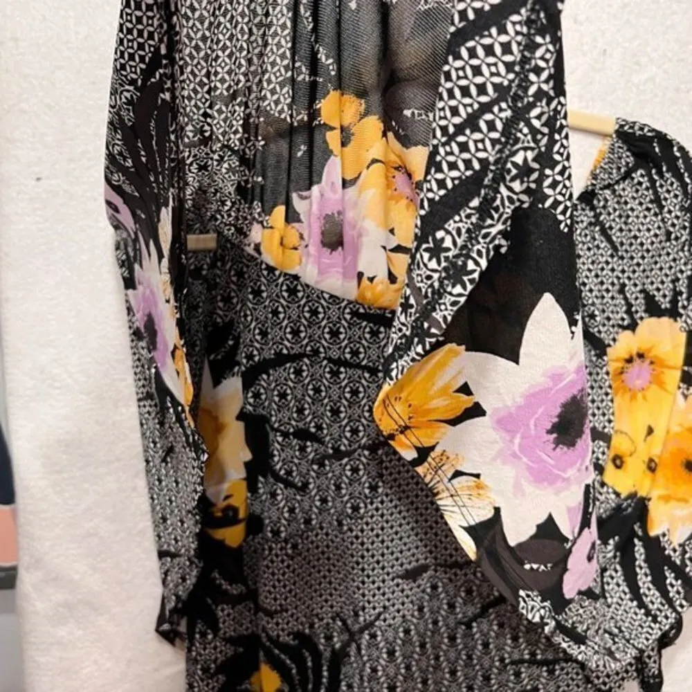 Thalia‎ Sodi Womens Tops Size L Floral Ruffle Layered Off The Shoulder - Image 8