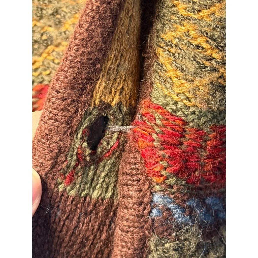 VTG Bushwacker Women Small Wool Blend Knit Cardigan Hippie Striped Autumn Boho Orange Size undefined - Image 5