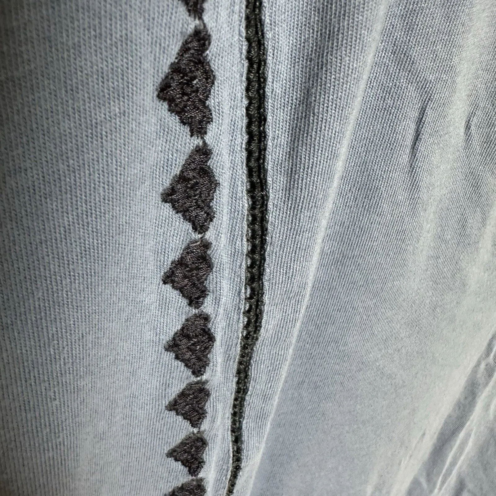 Pure Jill Shirt Dress Womens XL Blue Embroidered Resortwear Coverup Pullover - Image 6