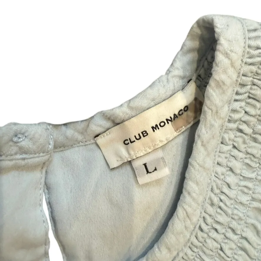 Club Monaco Tiered Cloud Dress in Blue, Size L - Image 6