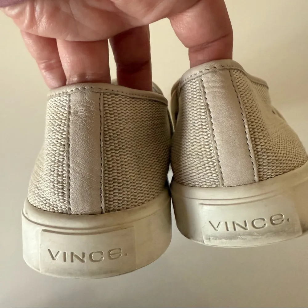 Vince Blair  Beige Canvas Slip On Sneakers size 8.5 - Image 6