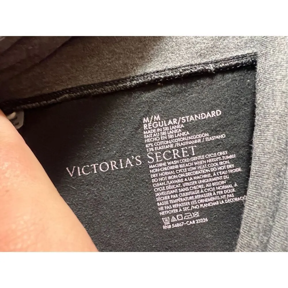 Victorias Secret Black With Grey Band Bootcut Leggings Woman’s Size Medium-Disco - Image 8