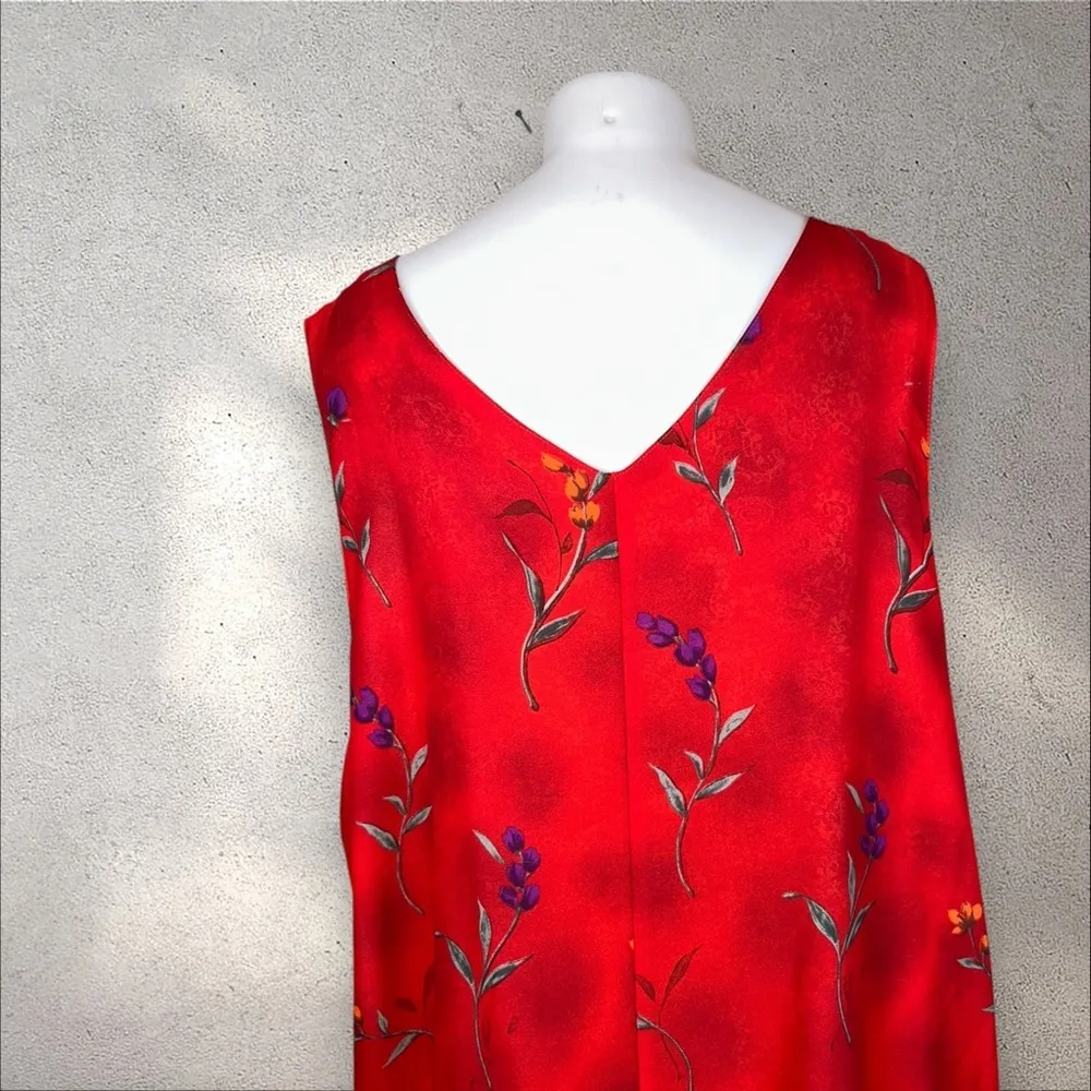 IMPRESSIONS Vintage 1990s Red/Orange Floral Reversible Maxi Dress NWT Size 3X - Image 3