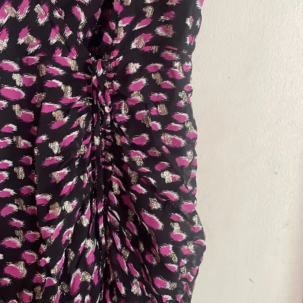 KARINA GRIMALDI Marissa Print Dress in Purple Metallic - Image 8