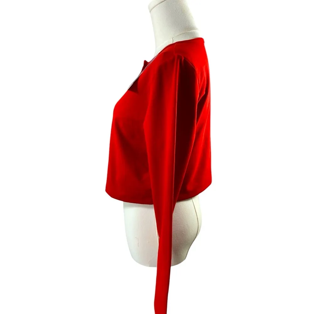 Wild Fable Women’s XXL Red Cropped Button Down Long Sleeve Soft ButterBliss Top - Image 2