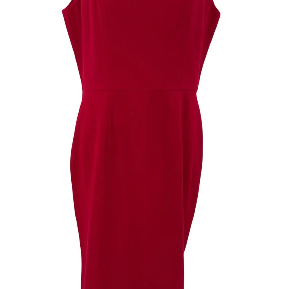 Dress the Population Elle Sweetheart‎ Neck Sheath Midi Dress Garnet Red Size XXL - Image 5