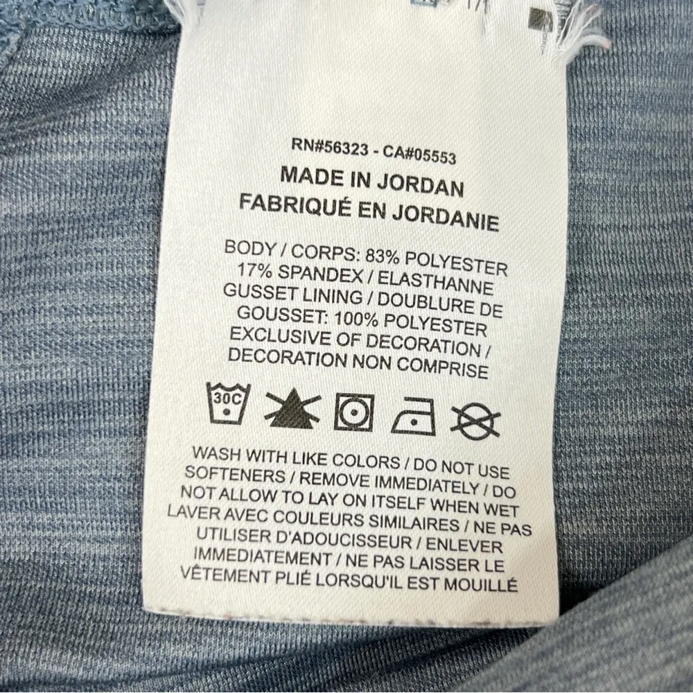 Nike Dri Fit Size Medium Blue/Gray Cropped Ruched Legging w/waistband pocket - Image 8