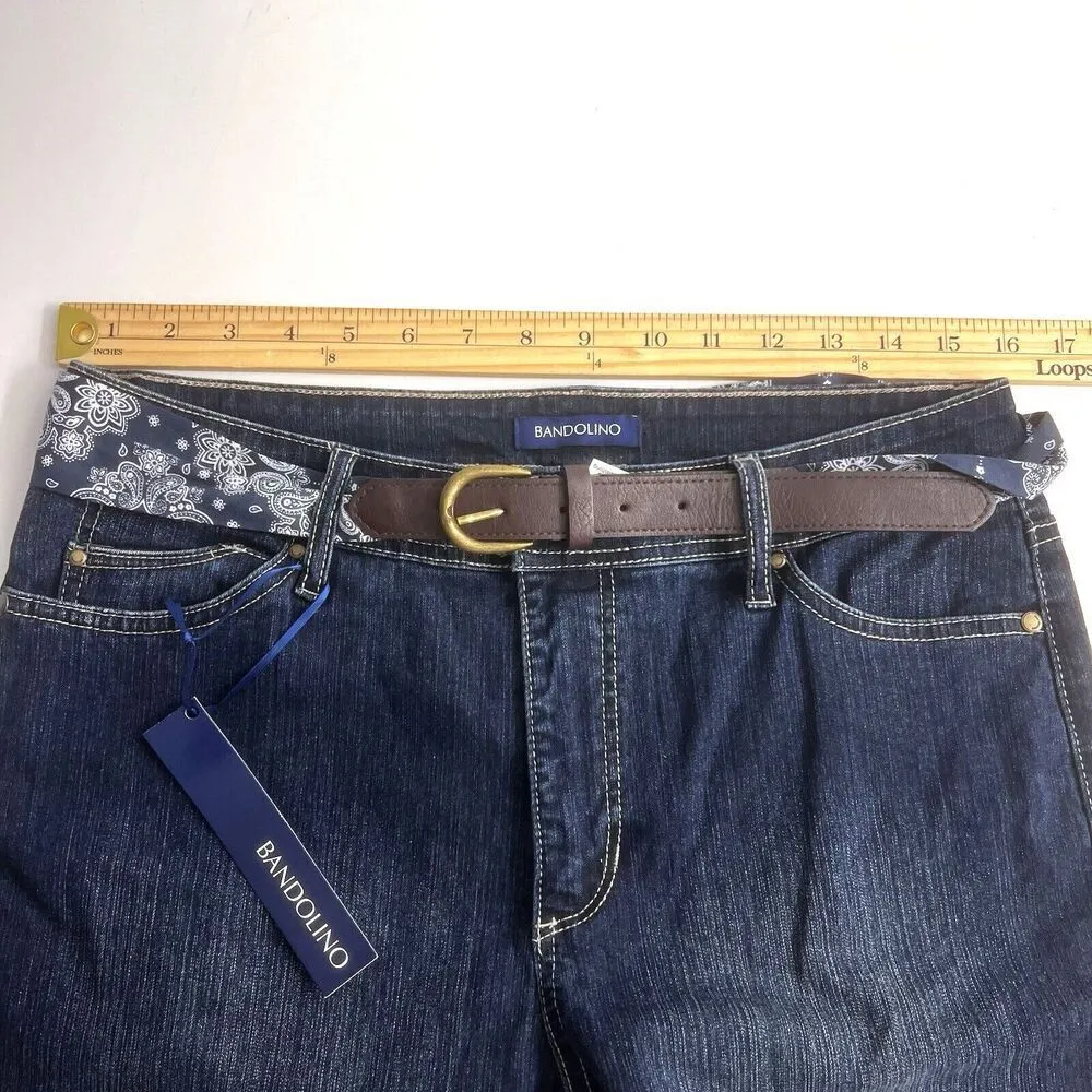 Bandolino amy Capri Jeans size 10 Perfect Fit women casual tie belt Stretch New - Image 10