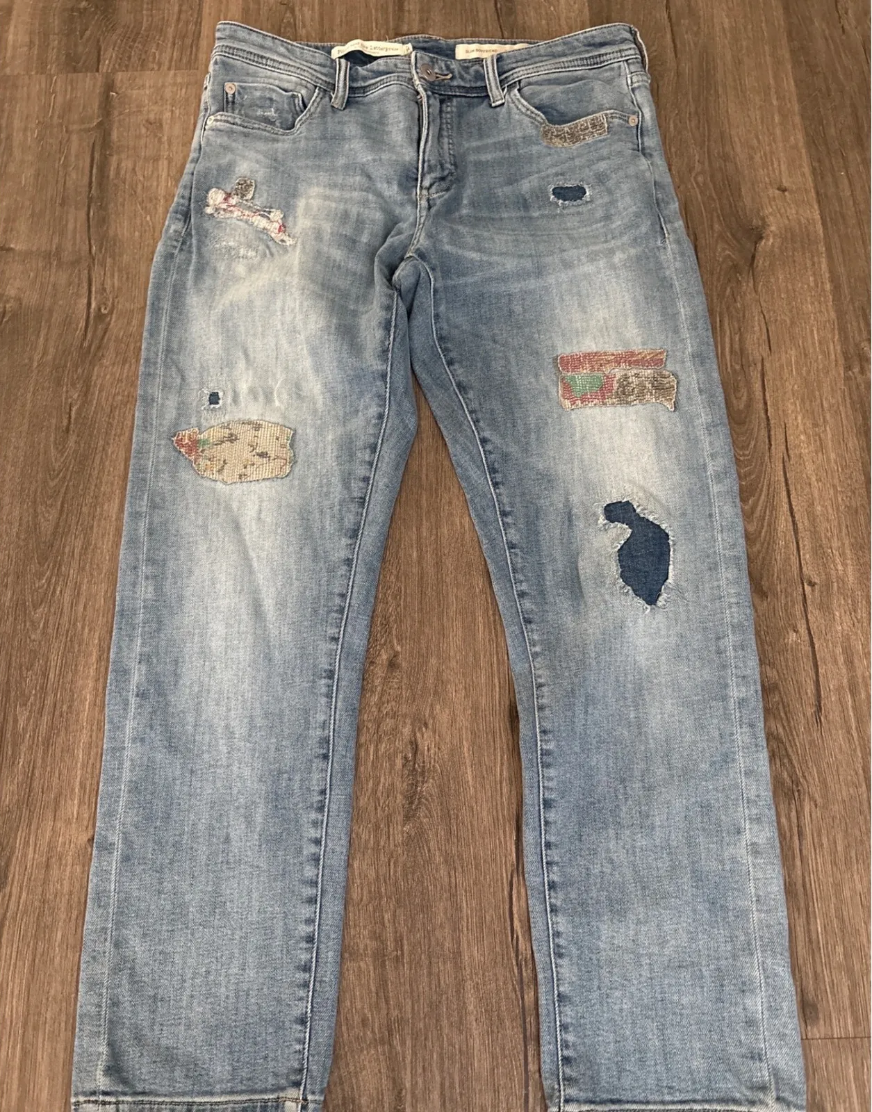 ANTHROPOLOGY Pilcro and the Letterpress Slim Boyfriend Jeans Size 28 Distressed - Image 1
