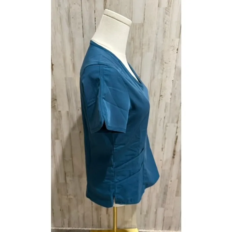 Adar Pro Scrub Top Womens XS Teal Caribbean Blue V - Image 7