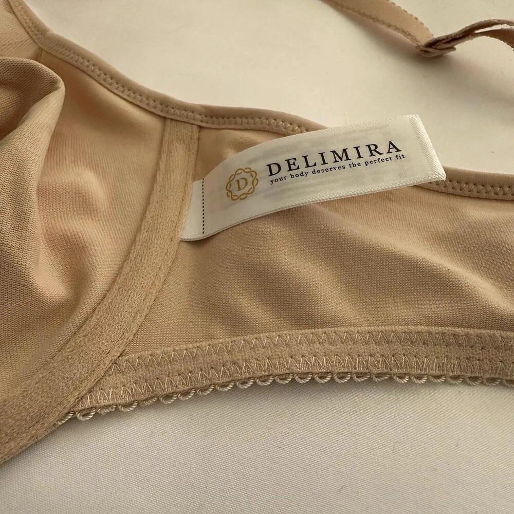 Delimira Front Close Unlined Bra 32DD Underwire W6O1 Nude Beige NWT Size undefined - Image 7