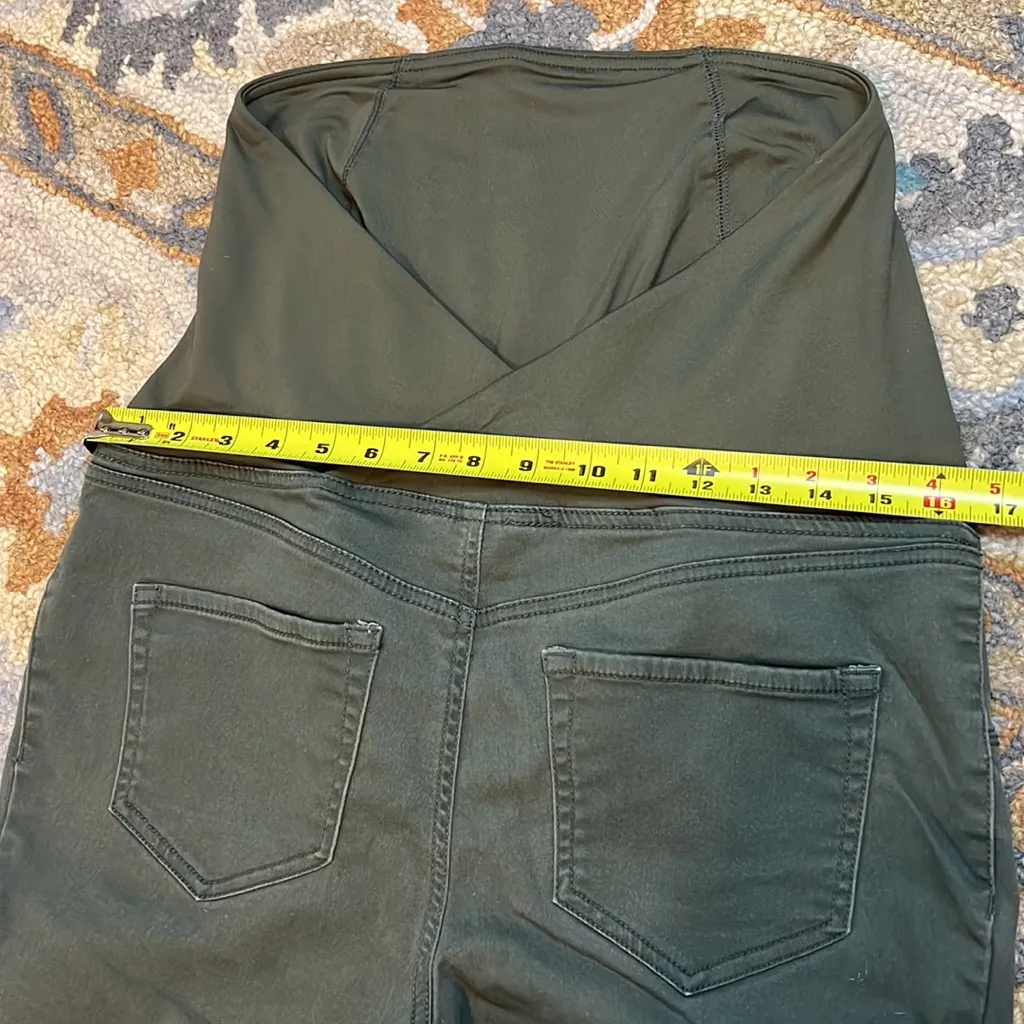 Ingrid & Isabel Maternity moto pant jegging olive green casual stretch Size undefined - Image 5