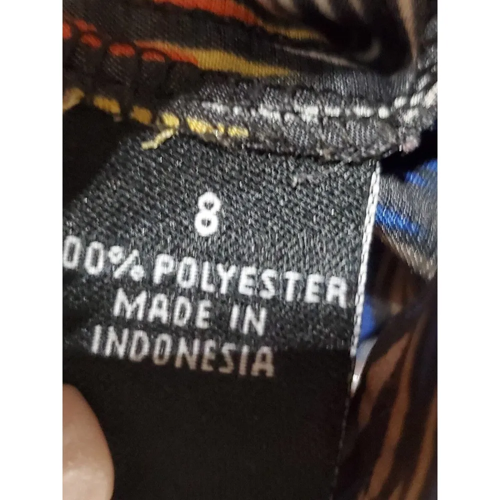 MSK Women Multicolor Polyester Round Neck Short Sleeve Knee Length Dress Size 8 - Image 11