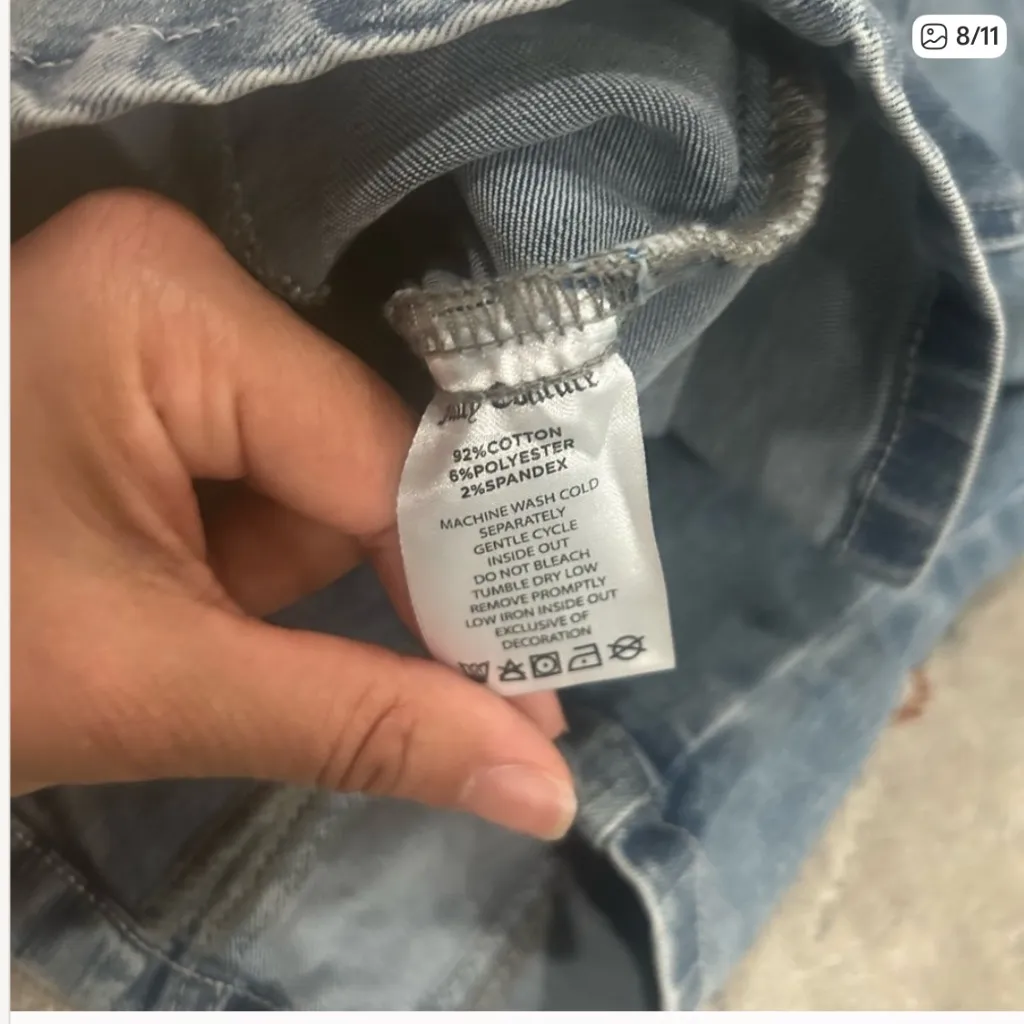 Juicy Couture Corset Style Front Zip Trucker Jacket in Light Wash sz S NWT - Image 9