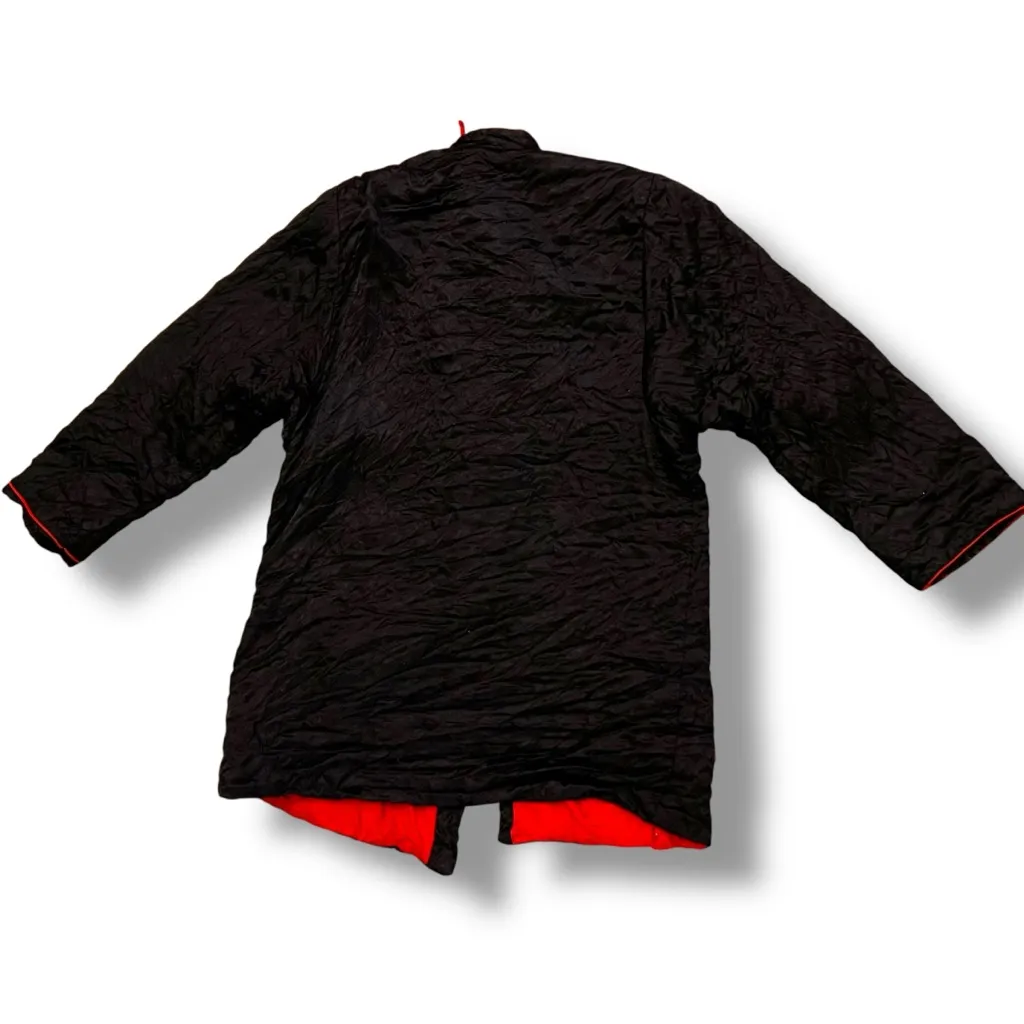 Vintage Darling Brand Asian Chinese Black Red Embroidered Tang Jacket - Image 4