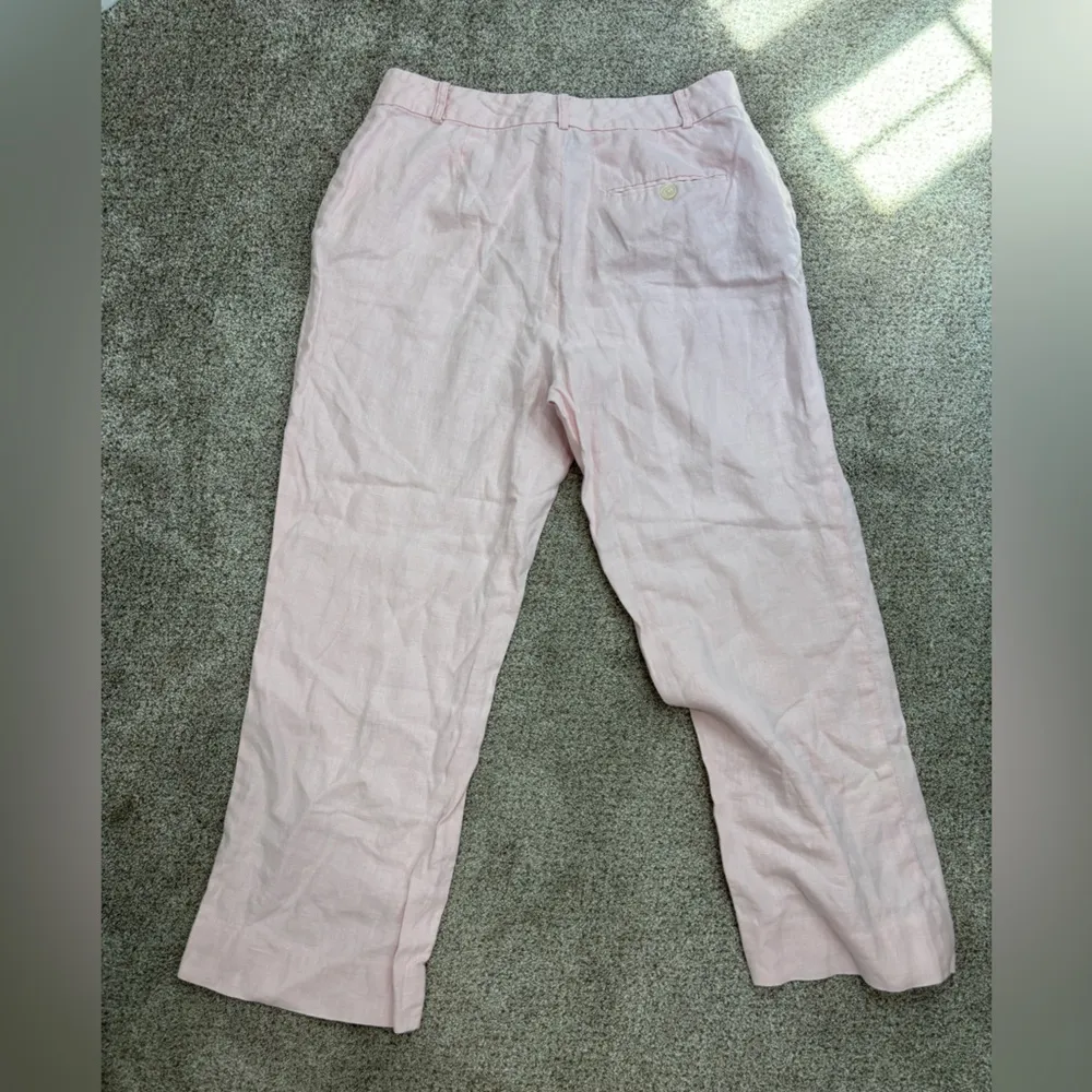 Lauren Ralph Lauren 100% linen light pink size 6 petite straight wide leg pants - Image 2