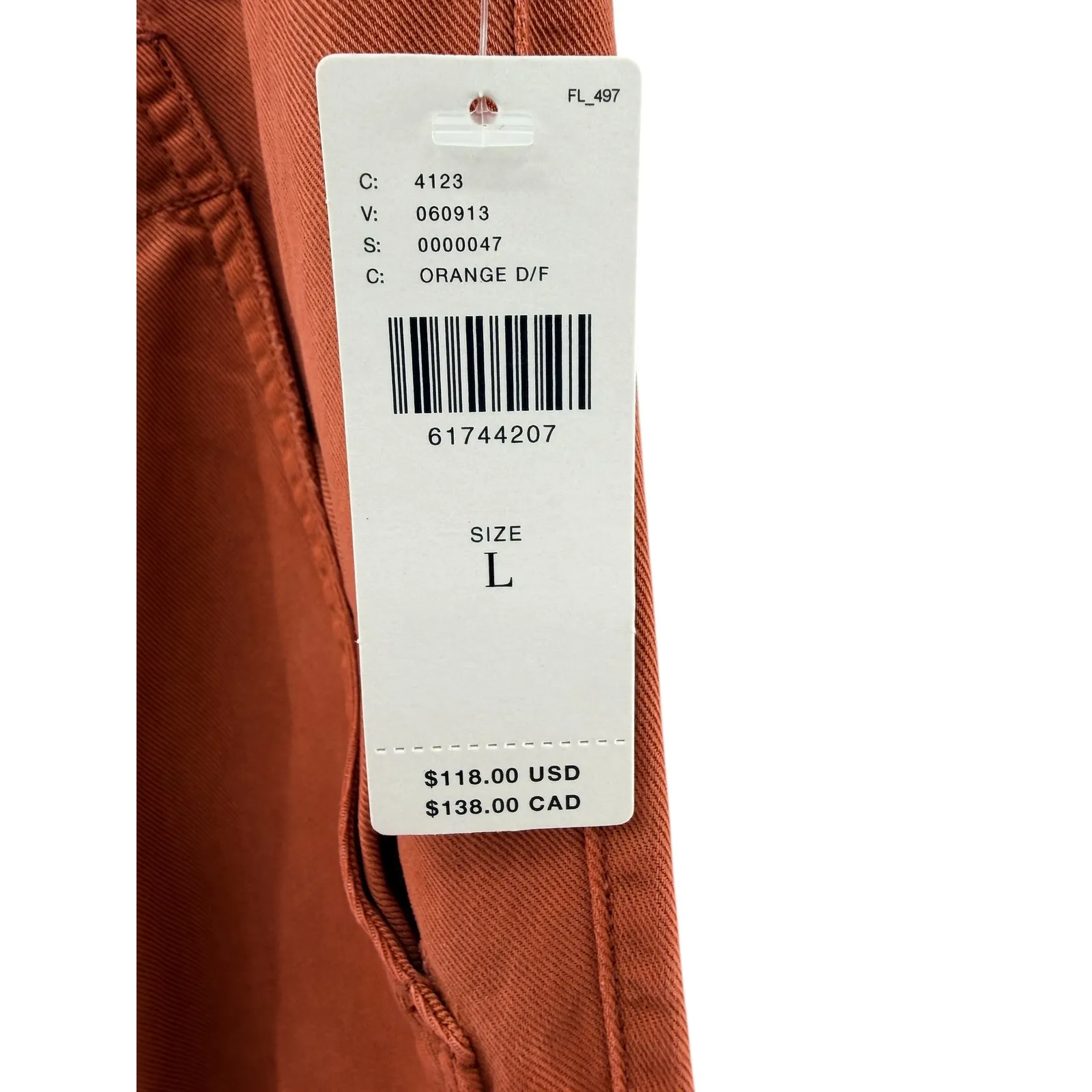 Anthropologie The Nomad Cargo Pants Rust Orange Drawstring Waist Cropped L NWT - Image 3