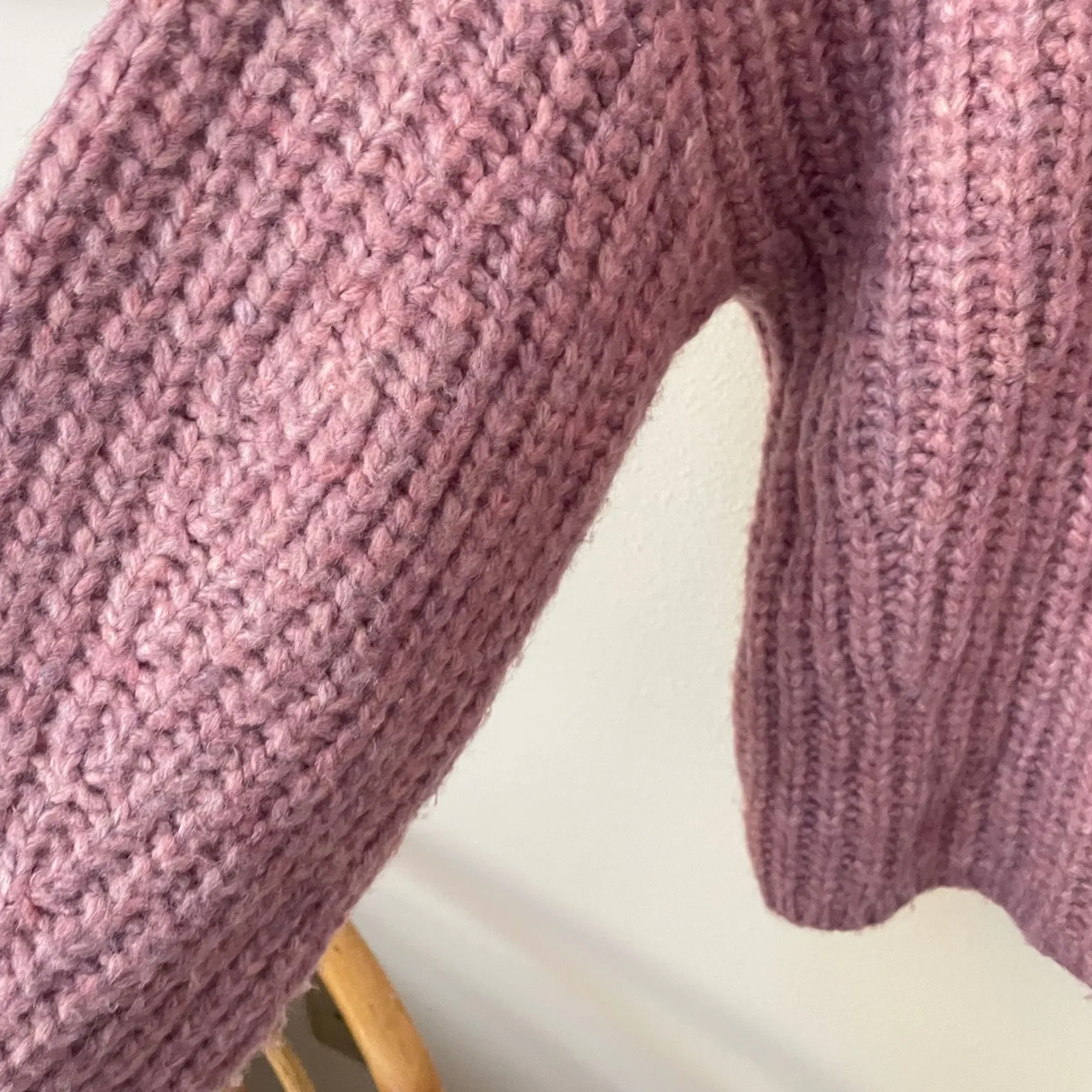 Abercrombie & Fitch Speckled Marled Knit Crewneck Sweater Mauve Pink Size Small - Image 4