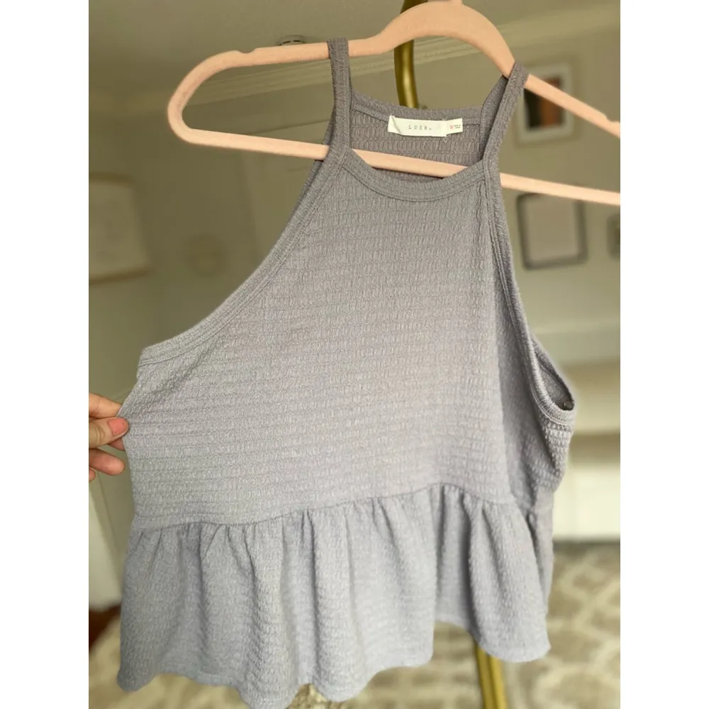 Lush Cami Peplum Blouse Tank Muted Lilac Summer Spring Vaca Boho Festival Girly - Image 3