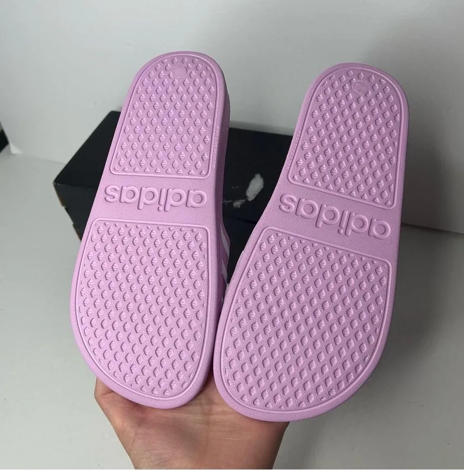 Adidas adilette aqua Slides 6 Lavender and White - Image 5
