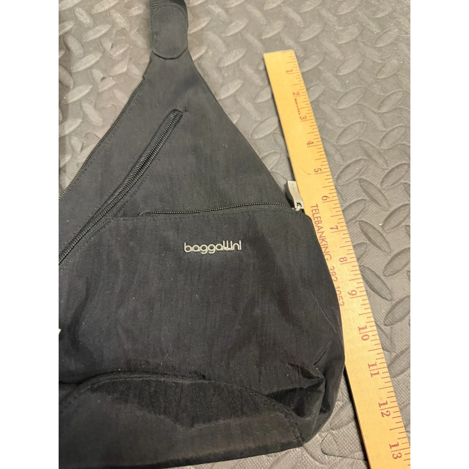 Baggallini Sling Crossbody Shoulder Travel Bag Black Nylon Purse Tote Backpack - Image 6