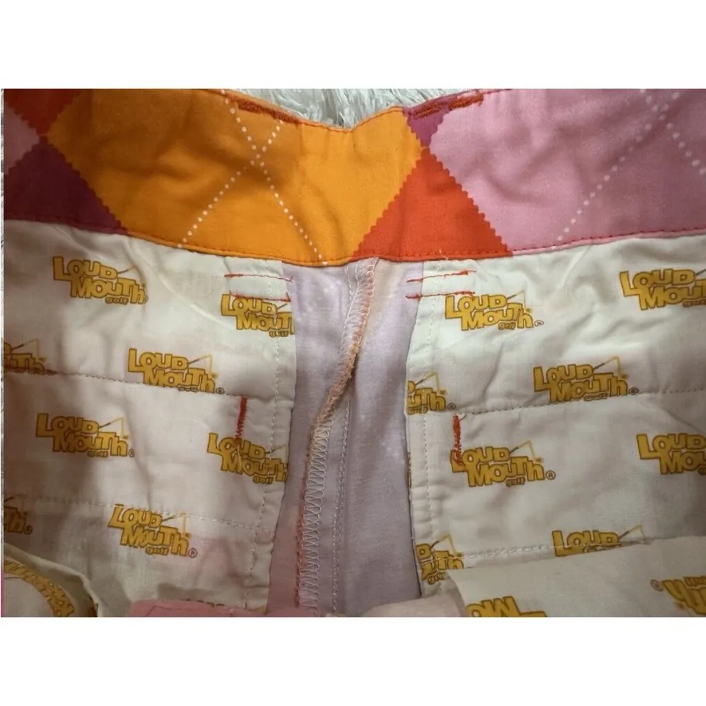 Loudmouth Ladies Golf Argyle Diamond Purple Pink Shorts US 2 - Image 3