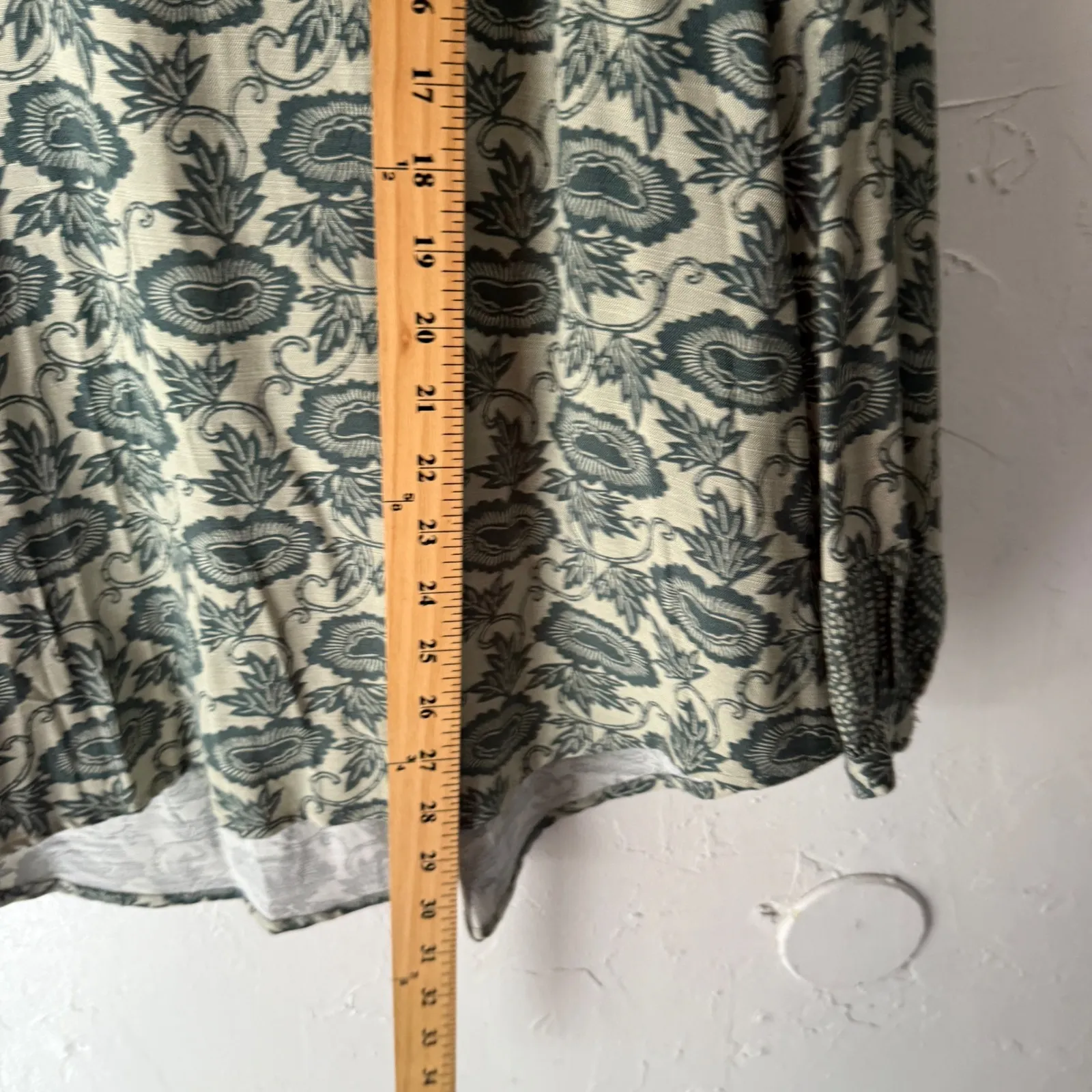 Knox Rose Womens Long Sleeve Floral Print V Neck Tunic Top Size L Peasant Boho - Image 6