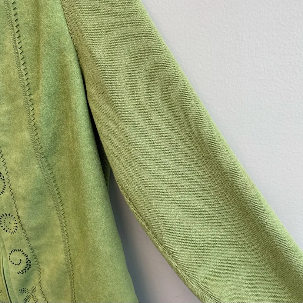 TanJay Faux Suede Green Zip Front Jacket PS Size undefined - Image 5